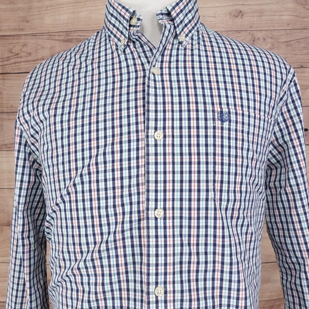CHAPS STRETCH EASY CARE CHECK BUTTON DOWN SHIRT MENS SIZE XL